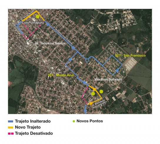 Mapa da linha 327