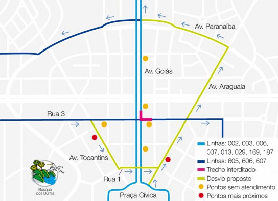 Desvios na Av. Goiás
