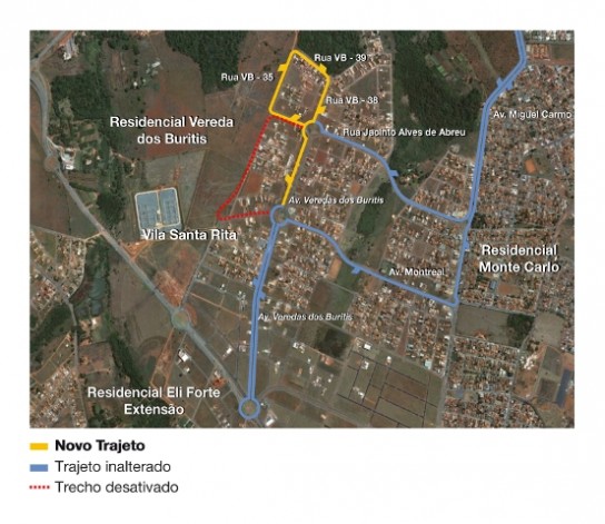 Mapa da linha 575