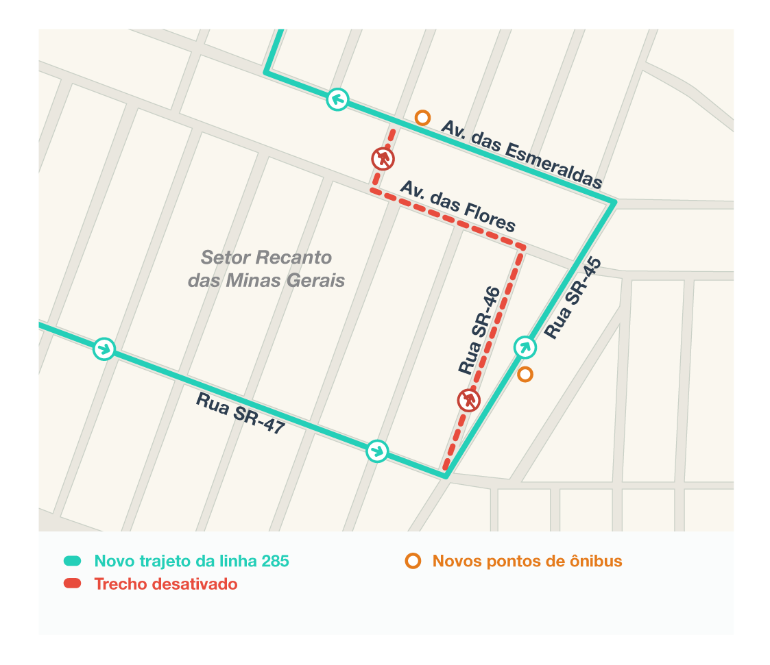 Linha 285 muda o trajeto no Setor Recanto das Minas Gerais Blog Rmtc Goiânia